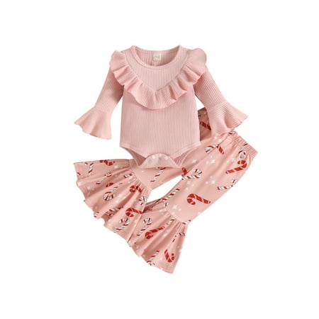 Inevnen Baby Girls 2Pcs Outfits Pink Flared Sleeve Ruffle Romper + Pattern Print Flared Pants
Inevnen Baby Girls 2Pcs Outfits Pink Flared Sleeve Ruffle Romper + Pattern Print Flared Pants
