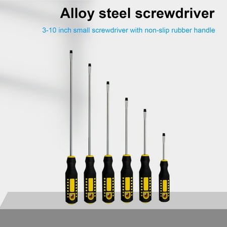 Enjoymall 3-10 inch Slotted Screwdriver High Hardness Save Energy Repair Tools Non-slip Magnetic Slotted Screwdriver for Electrical Applianc 
Enjoymall 3-10 inch Slotted Screwdriver High Hardness Save Energy Repair Tools Non-slip Magnetic Slotted Screwdriver for Electrical Applianc