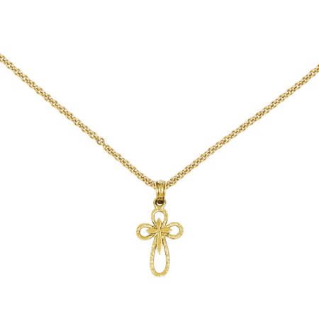 14k Small Cross With Cut-out Cross Penda