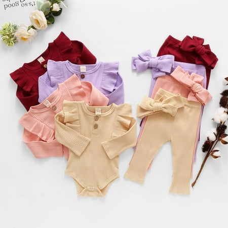 Patgoal 3Pcs Cute Baby Girl Clothes Baby Clothes Rompers+Flower Print Pants+Headband Set(0-18 Months)
Patgoal 3Pcs Cute Baby Girl Clothes Baby Clothes Rompers+Flower Print Pants+Headband Set(0-18 Months)
