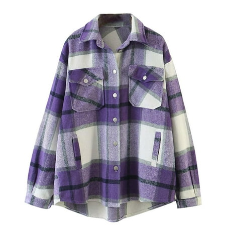 Women s Plaid Wool Blend Jacket Lightweight Casual Outerwear Fashion Button Down Long Sleeve Coat with Pockets
Women s Plaid Wool Blend Jacket Lightweight Casual Outerwear Fashion Button Down Long Sleeve Coat with Pockets