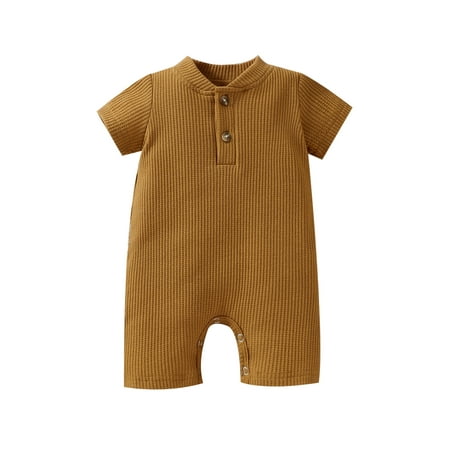 Frobukio Newborn Baby Boys Girls Romper Solid Color Short Sleeve Button Closure Chest Snap Crotch One Piece Jumpsuit Khaki 6-9 Months
Frobukio Newborn Baby Boys Girls Romper Solid Color Short Sleeve Button Closure Chest Snap Crotch One Piece Jumpsuit Khaki 6-9 Months