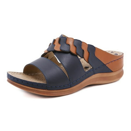 Sandals Round Head Non Slip Massage Slope Heel Stitching Slippers for Women Round Head Non Slip Massage Slope Heel Stitching Sandals for Women Summer Sandals Blue 39
Sandals Round Head Non Slip Massage Slope Heel Stitching Slippers for Women Round Head Non Slip Massage Slope Heel Stitching Sandals for Women Summer Sandals Blue 39