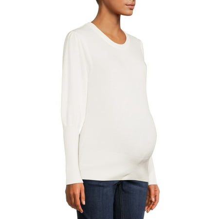 Planet Motherhood Maternity Women s Puff Sleeve Pullover Sweater
