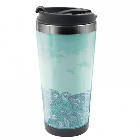 Nautical Travel Mug Marine Shell Seahorse Steel Thermal Cup 16 oz by Ambesonne
Nautical Travel Mug Marine Shell Seahorse Steel Thermal Cup 16 oz by Ambesonne
