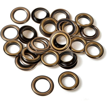 Trimming Shop 12mm Bronze Brass Eyelets with Washers Rust Proof Grommets 100pcs