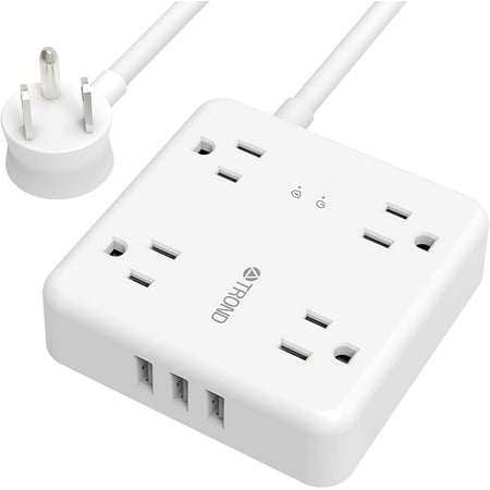 TROND Power Strip Surge Protector with USB 5ft long Extension Cord for 3 USB and 4 AC Outlets White
TROND Power Strip Surge Protector with USB 5ft long Extension Cord for 3 USB and 4 AC Outlets White