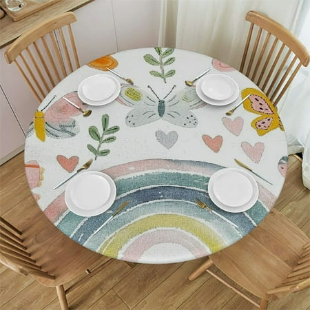 Orinice Rainbow Butterflies Hearts Round Table Cover Stain Resistant Washable Indoor Outdoor Tablecloth Kitchen Dining Wedding Parties Outdoor Fitted 100% Polyester Fiber 42-46
Orinice Rainbow Butterflies Hearts Round Table Cover Stain Resistant Washable Indoor Outdoor Tablecloth Kitchen Dining Wedding Parties Outdoor Fitted 100% Polyester Fiber 42-46