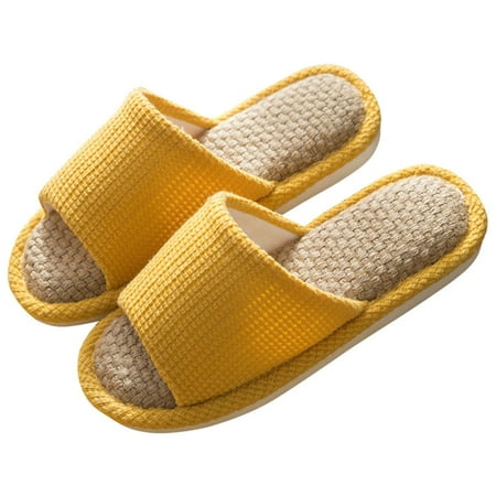 Hesroicy Linen Open Toe Non-Slip Indoor Flat Slippers for Women with Breathable Comfort
Hesroicy Linen Open Toe Non-Slip Indoor Flat Slippers for Women with Breathable Comfort
