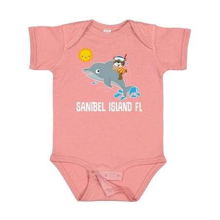 Inktastic Sanibel Island Florida Dolphin Gift Baby Boy or Baby Girl Bodysuit