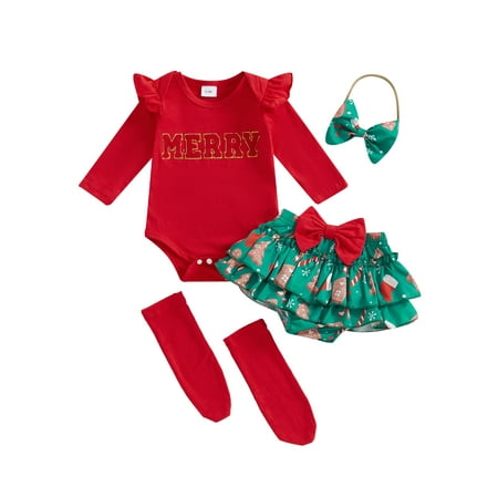 Lesimsam Baby Girl Christmas Outfits 3M 6M 12M 18M Letter Embroidery Long Sleeve Romper with Ruffled Shorts and Headband Socks 4Pcs Set Newborn Infant Clothing
Lesimsam Baby Girl Christmas Outfits 3M 6M 12M 18M Letter Embroidery Long Sleeve Romper with Ruffled Shorts and Headband Socks 4Pcs Set Newborn Infant Clothing