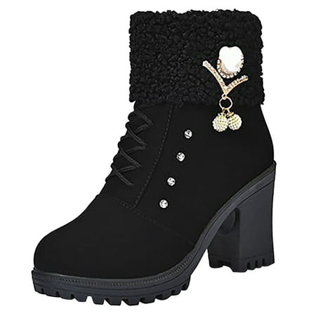 Daznico Boots for Women Winter Classic Versatile Rhinestone Pearl Plush Ankle Boots With Round Toe Side Zipper Thick Heels And High Heels (Color: Black Size: 6.5 )
Daznico Boots for Women Winter Classic Versatile Rhinestone Pearl Plush Ankle Boots With Round Toe Side Zipper Thick Heels And High Heels (Color: Black Size: 6.5 )
