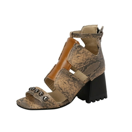 Fsqjgq Thong Sandals for Women Size 9 Ladies Fashion Snakeskin Leather Hollow Thick High Heeled Zippered Roman Sandals Comfortable Work Sandals Brown 42
Fsqjgq Thong Sandals for Women Size 9 Ladies Fashion Snakeskin Leather Hollow Thick High Heeled Zippered Roman Sandals Comfortable Work Sandals Brown 42