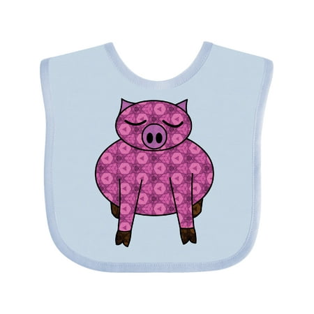 Inktastic Patterned Pig Gift Baby Boy or Baby Girl Bib