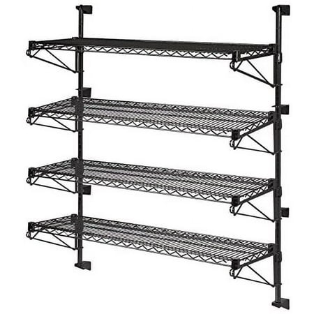 14 Deep x 30 Wide x 54 High Adjustable 4 Tier Black Wall Mount Shelving Kit
14 Deep x 30 Wide x 54 High Adjustable 4 Tier Black Wall Mount Shelving Kit