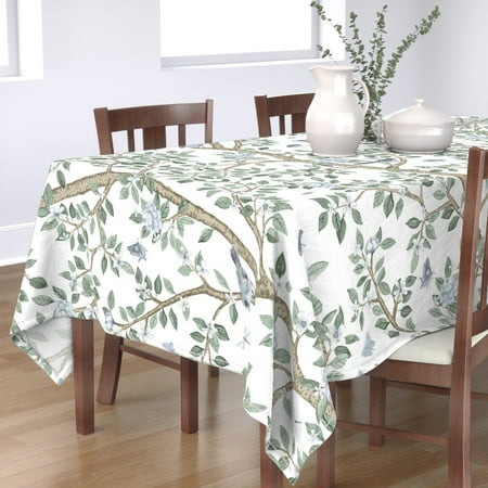 Cotton Sateen Tablecloth 70 Square - Botanical Nature Floral Blue Green Tree Spring Bird Large Scale Art Nouveau Chinoiserie Print Custom Table Linens by Spoonflower
Cotton Sateen Tablecloth 70 Square - Botanical Nature Floral Blue Green Tree Spring Bird Large Scale Art Nouveau Chinoiserie Print Custom Table Linens by Spoonflower