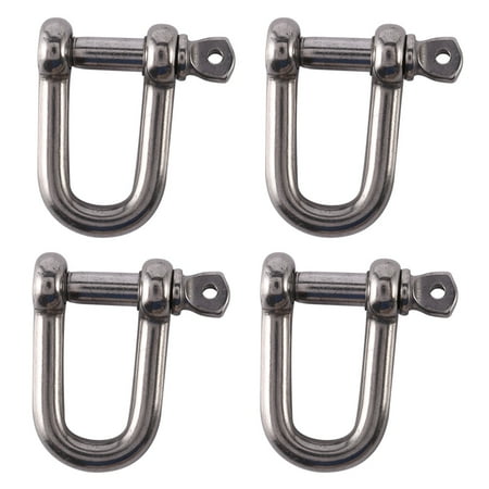 4pcs M6X38mm Straight D-Shackle Short Stainless Steel AISI 316
