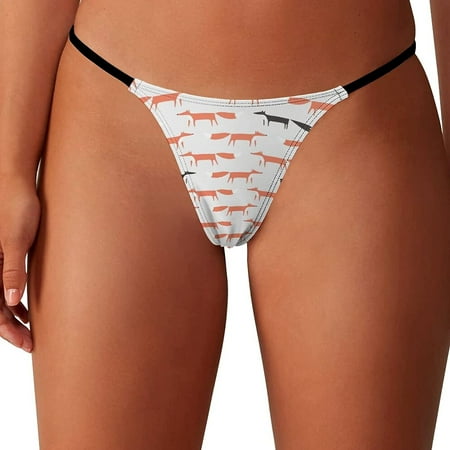 Fox Women s G-String Thongs Low Rise Hipster Underwear Stretch T-Back Panties