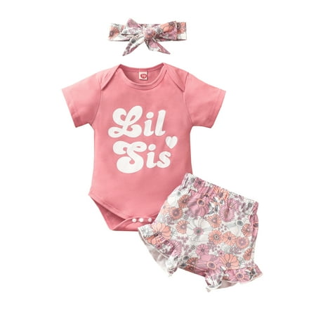 Suanret Kids Girls Summer 3Pcs Suit Letters Print Short Sleeve Tops + Floral Printed Pants/Shorts + Bow Hairband Pink Shorts 12-18 Months
Suanret Kids Girls Summer 3Pcs Suit Letters Print Short Sleeve Tops + Floral Printed Pants/Shorts + Bow Hairband Pink Shorts 12-18 Months