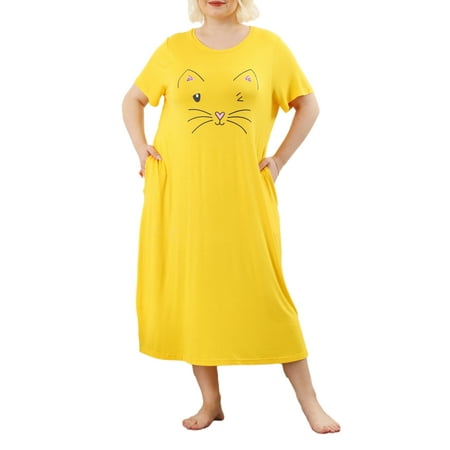 Agnes Orinda Juniors Plus Size Nightgown Cat Print with Pocket Sleep Dress Sleepwear
Agnes Orinda Juniors Plus Size Nightgown Cat Print with Pocket Sleep Dress Sleepwear