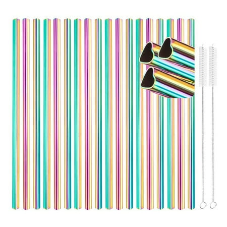 18 Pcs Reusable Heart Shape Stainless Steel Straws with Cleaning Brushes for Tumblers Beverage Drinks (Colorful)
18 Pcs Reusable Heart Shape Stainless Steel Straws with Cleaning Brushes for Tumblers Beverage Drinks (Colorful)