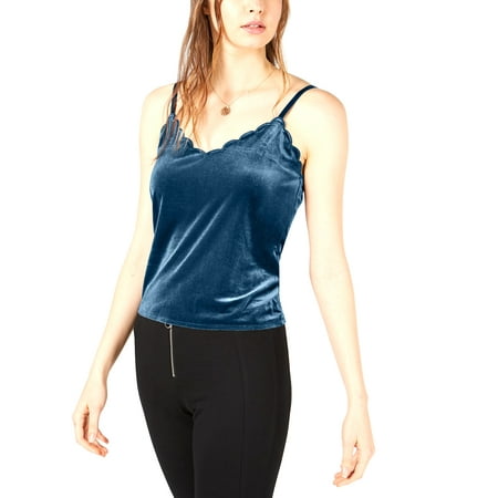 Bar III | Scalloped Velvet Camisole | Blue | Size XXL