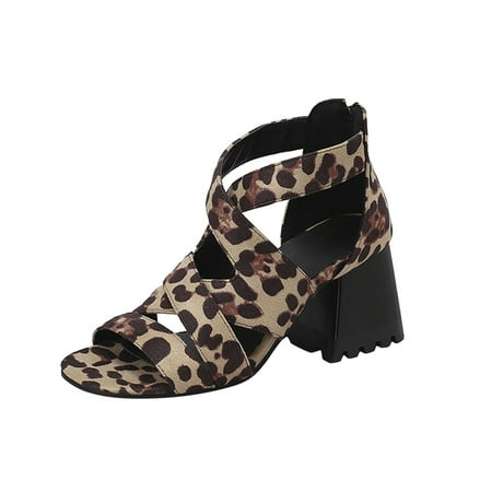 Sandals Women Comfortable Fashion Leather Snakeskin Hollow Open Toe Thick High Heel Back Zipper Roman Sandals
Sandals Women Comfortable Fashion Leather Snakeskin Hollow Open Toe Thick High Heel Back Zipper Roman Sandals