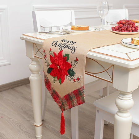 Homgreen Christmas Table Runner Linen Decorative Table Cloth with Tassels for Christmas Dinner Party Home Decorations(Flower) 13 x 70.9 inches
Homgreen Christmas Table Runner Linen Decorative Table Cloth with Tassels for Christmas Dinner Party Home Decorations(Flower) 13 x 70.9 inches