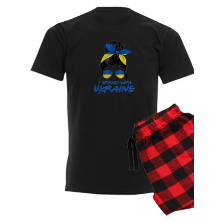 CafePress - Support I Stand With Ukraine American Mess Pajamas - Men s Dark Pajamas