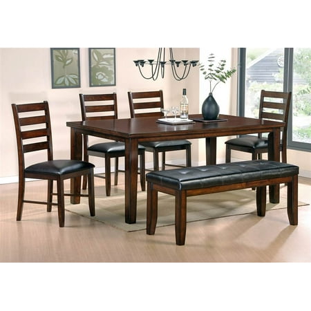 San Paulo Dining Table Set with 4 Chairs & Bench