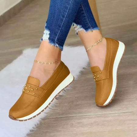 XIAQUJ Ladies Fashion Solid Color Leather Metal Decoration Comfortable Flat Casual Sports Shoes Women s Fashion Sneakers Brown 7.5(39)
XIAQUJ Ladies Fashion Solid Color Leather Metal Decoration Comfortable Flat Casual Sports Shoes Women s Fashion Sneakers Brown 7.5(39)