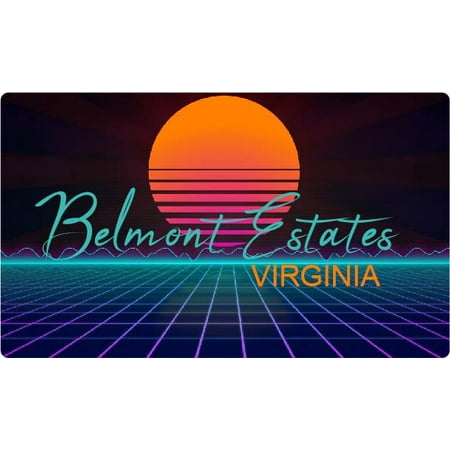 Belmont Estates Virginia 4 X 2.25-Inch Fridge Magnet Retro Neon Design