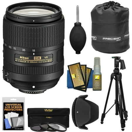 Nikon 18-300mm f\/3.5-6.3G VR DX AF-S Nikkor-Zoom Lens + 3 Filters + Pistol Grip Tripod + Pouch Kit for D3200, D3300, D5300, D5500, D7100, D7200 Camera Nikon 18-300mm f\/3.5-6.3G VR DX AF-S Nikkor-Zoom Lens + 3 Filters + Pistol Grip Tripod + Pouch Kit for D3200, D3300, D5300, D5500, D7100, D7200 Camera