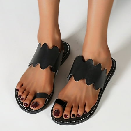 PEASKJP House Slippers Women s Solid Open Toe Anti-Slip Wedges High Heel Sandals Slippers Flat Sandals Black 7
PEASKJP House Slippers Women s Solid Open Toe Anti-Slip Wedges High Heel Sandals Slippers Flat Sandals Black 7