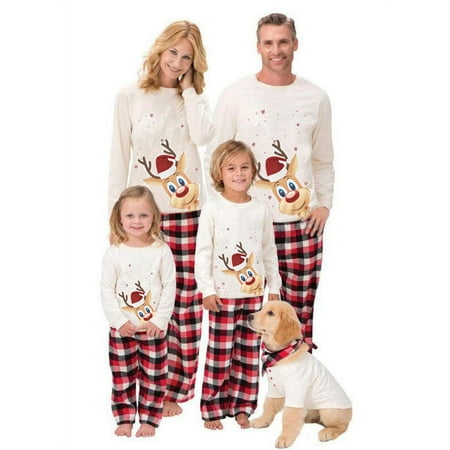Biekopu Christmas Parent-Child Pajamas Family Matching Outfits Set Reindeer Print T-Shirts+Plaid Pants for Dad Mom Kids
Biekopu Christmas Parent-Child Pajamas Family Matching Outfits Set Reindeer Print T-Shirts+Plaid Pants for Dad Mom Kids