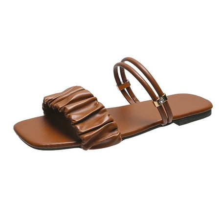 Mackneog Summer Women Sandals Lightweight Flat Strap Casual Pleated Beach Slippers Gift on Clearance
Mackneog Summer Women Sandals Lightweight Flat Strap Casual Pleated Beach Slippers Gift on Clearance