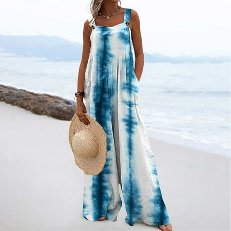Women Print Jumpsuit Pajamas Casual Buttons Pocket Sleeveless Wide Leg Long Pants
Women Print Jumpsuit Pajamas Casual Buttons Pocket Sleeveless Wide Leg Long Pants