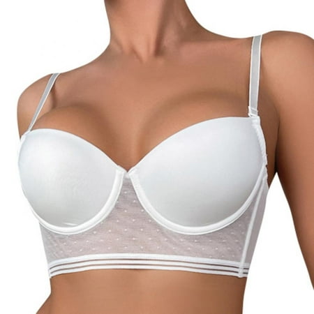 Baywell Women Demi Bra Sheer Underwire Bras White Bra 70A/32A-85D/38D