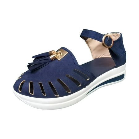 Womens Sandals Women S Fashion Wedge Fringe Buckle Strap Sandals Ladies Cusual Solid Shoes Women S Sandals Flock Blue 37
Womens Sandals Women S Fashion Wedge Fringe Buckle Strap Sandals Ladies Cusual Solid Shoes Women S Sandals Flock Blue 37