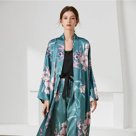CoCopeaunt Female Nightwear Kimono Bathrobe Lingerie 3Pcs Women Pajamas Set Floral Printed Long Robe Pyjama Suit Satin Silk Sleepwear
CoCopeaunt Female Nightwear Kimono Bathrobe Lingerie 3Pcs Women Pajamas Set Floral Printed Long Robe Pyjama Suit Satin Silk Sleepwear