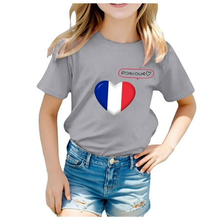 Girl Tops Kid Printed Casual Short Sleeve Top T Shirt School Clothes for Girls d-Grey 150
Girl Tops Kid Printed Casual Short Sleeve Top T Shirt School Clothes for Girls d-Grey 150