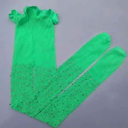 Kids Shiny Rhinestone Pantyhose Girls Tights Fashion Kids Mesh Fishnet Tigh