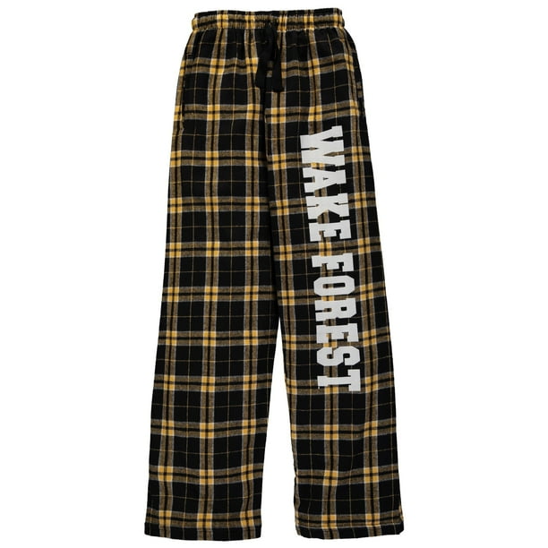 Wake Forest Demon Deacons Youth Plaid Flannel Pants - Black
