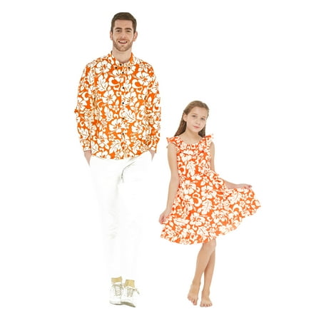 Matching Hawaiian Luau Father Daughter Shirt Dress 53_86 Classic Vintage Hibiscus Orange Girl Size 4 Years
Matching Hawaiian Luau Father Daughter Shirt Dress 53_86 Classic Vintage Hibiscus Orange Girl Size 4 Years