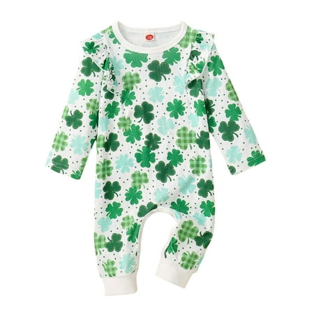 Suealasg Baby Girls Footies Rompers 6 12 18 24 Months Infant Irish Festivals Clothes Toddler Long Sleeve Clover Print Jumpsuit
Suealasg Baby Girls Footies Rompers 6 12 18 24 Months Infant Irish Festivals Clothes Toddler Long Sleeve Clover Print Jumpsuit