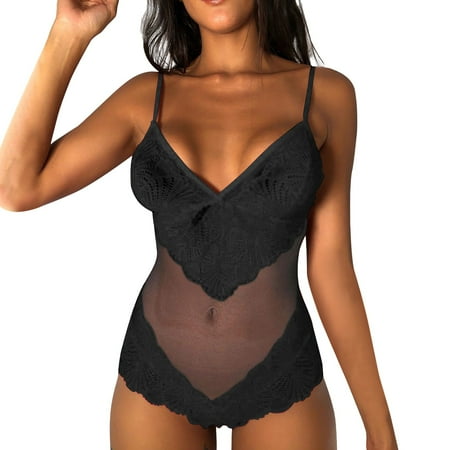 Lingerie for Women Lace Up Teddy Bodysuit Floral Embroidered Mesh Sheer Cut Out Underwear
Lingerie for Women Lace Up Teddy Bodysuit Floral Embroidered Mesh Sheer Cut Out Underwear