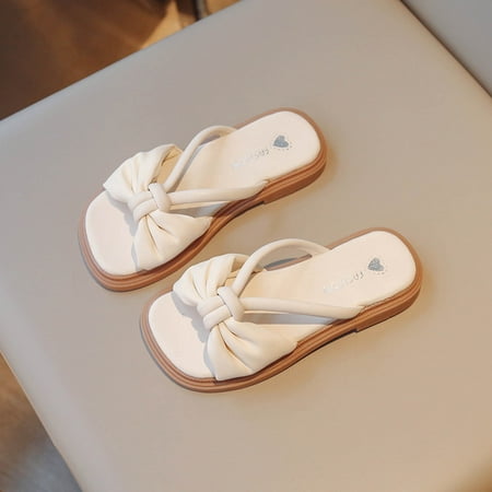 

Kiplyki Wellness Baby Shoes Girls Cute Bow Non-slip Soft Sole Beach Roman Sandals Slippers