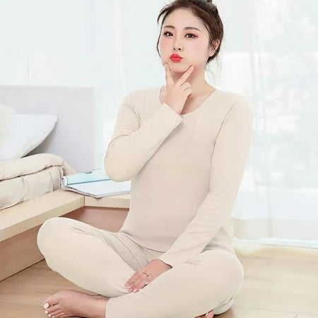Women Plus Size Thermal Underwear Tops Pants Long Johns Set Pajama 2Pcs Thick