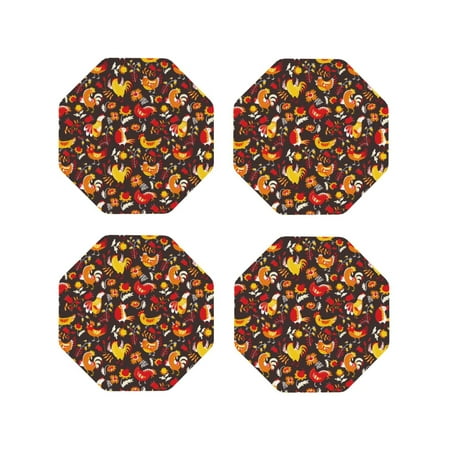 Honeii Roosters Print Leather Coaster Set of 4 Ideal for Safeguarding Your Furniture from Drinks Spills and Effortless Cleanup-Octagon
Honeii Roosters Print Leather Coaster Set of 4 Ideal for Safeguarding Your Furniture from Drinks Spills and Effortless Cleanup-Octagon