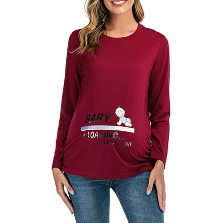 Valentine s Day Pregnant Clothes Clearances Deals Cotton Crewneck Long Sleeve Solid Color Maternity Baby Print Clothes Top 
Valentine s Day Pregnant Clothes Clearances Deals Cotton Crewneck Long Sleeve Solid Color Maternity Baby Print Clothes Top